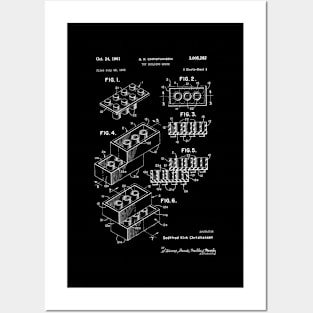 Lego Brick Patent Blueprint Posters and Art